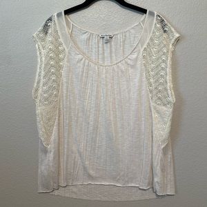 American Eagle Lace Eyelet Detail Top